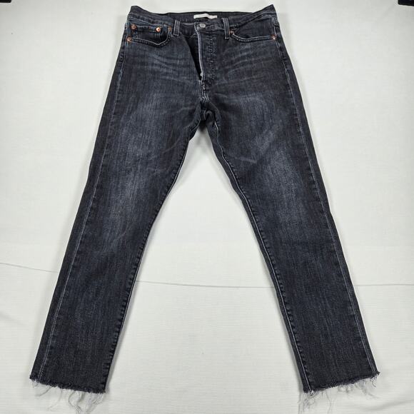 Levi's High Rise Button Fly Wedgie Skinny Fit Jeans in Raven's‎ Wing Size 32 - Picture 1 of 8